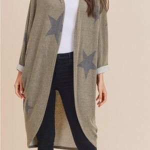 JODIFL Olive Star Patterned Cardigan